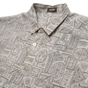 Noriko Button Up Shirt Mens No Size Beige Geometric Paisley Short Sleeve Pocket